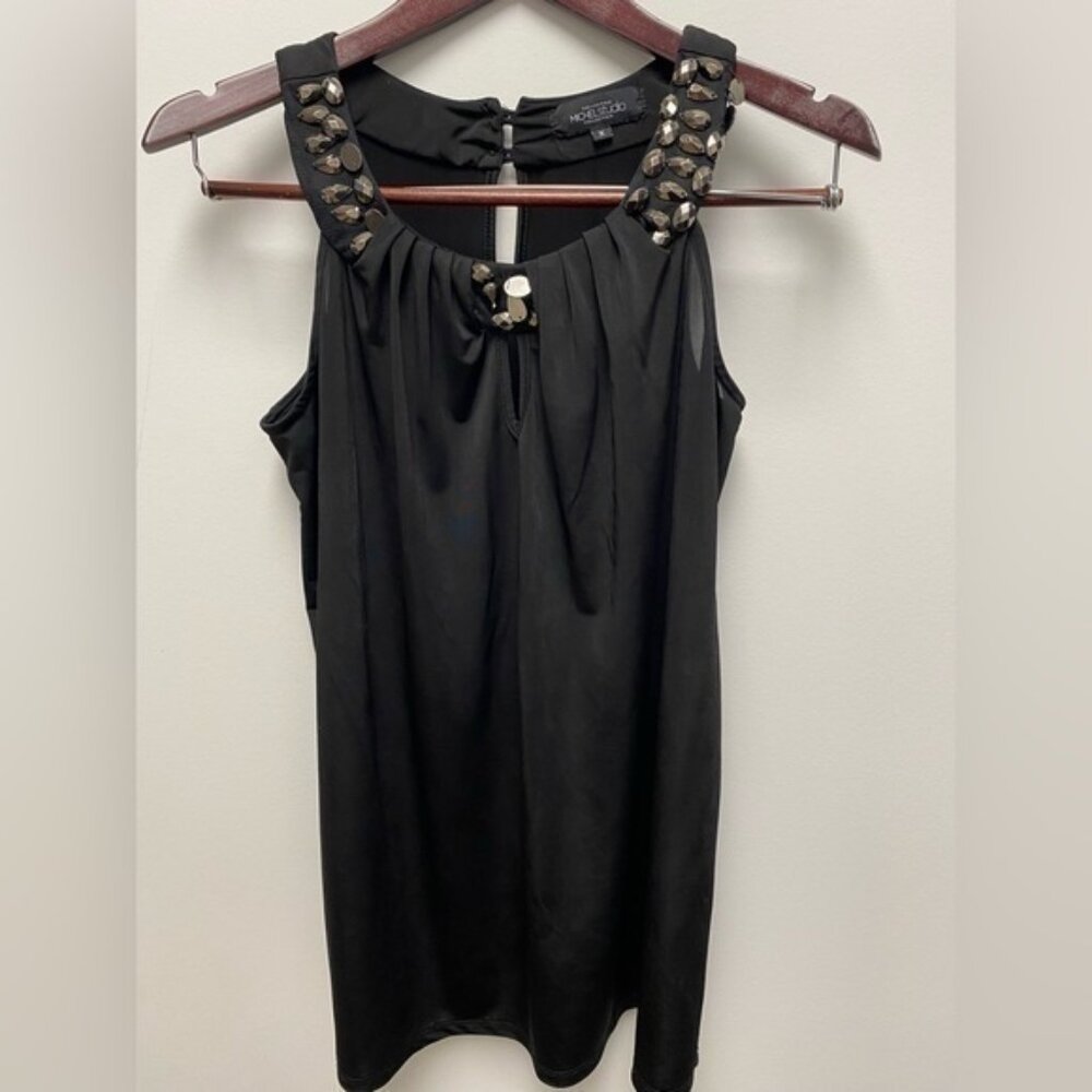 Michel Studio Black Top with Silver Bling Size X